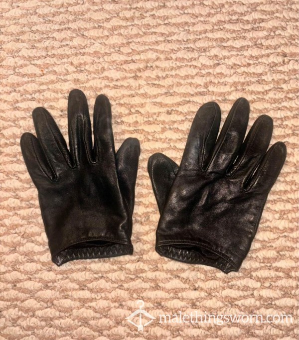 Short Leather Cop Gloves