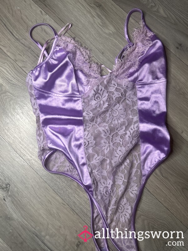 Silk Lingerie One Piece Purple Lilac