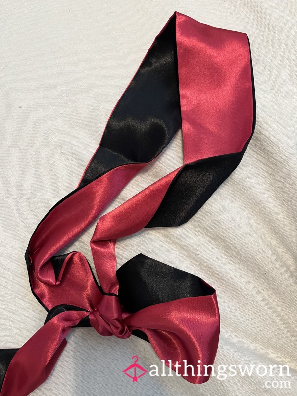 Silk / Satin Red & Black Blindfold