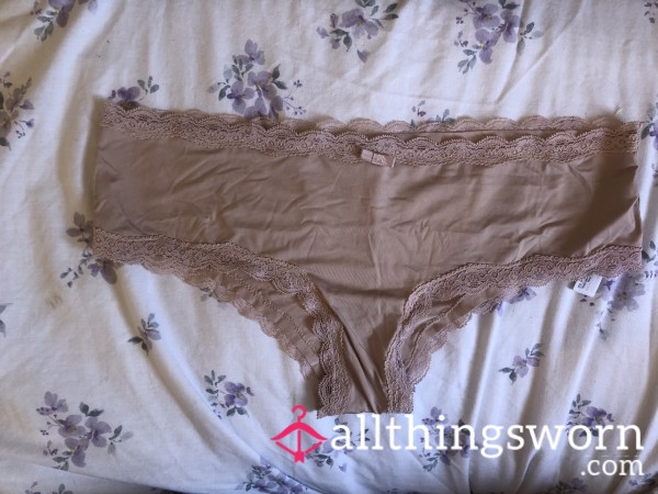 Silky Beige Panties With Cute Bow!