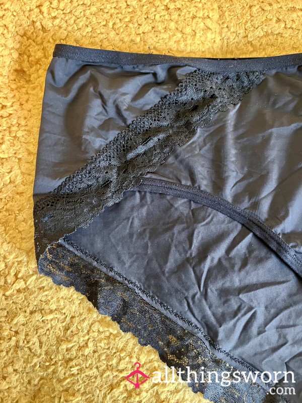 Silky Black Boy Briefs With Lace Cutouts (XXL - Aerie)