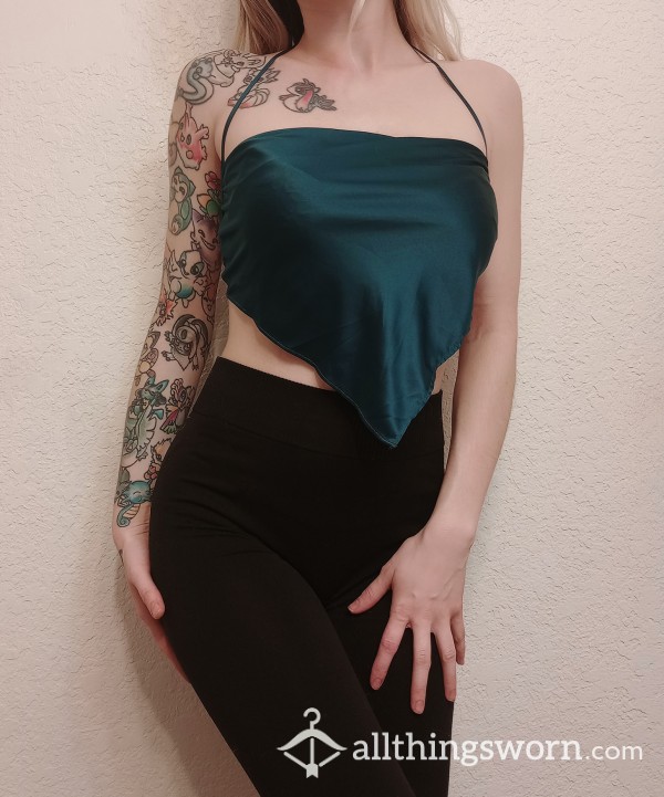 Silky Blue Crop Top