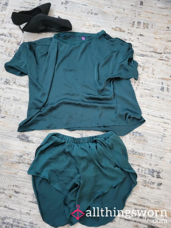 Silky Emerald Green PJs