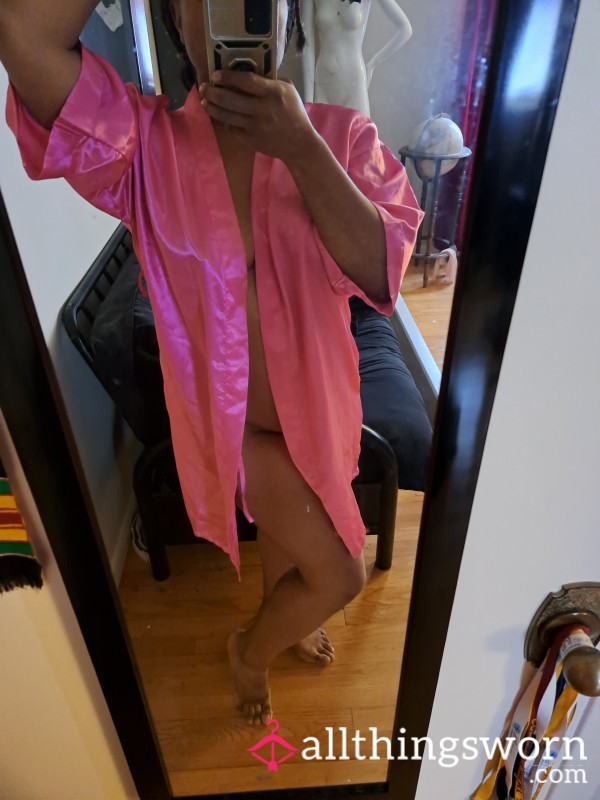 Silky Pink Satin Robe