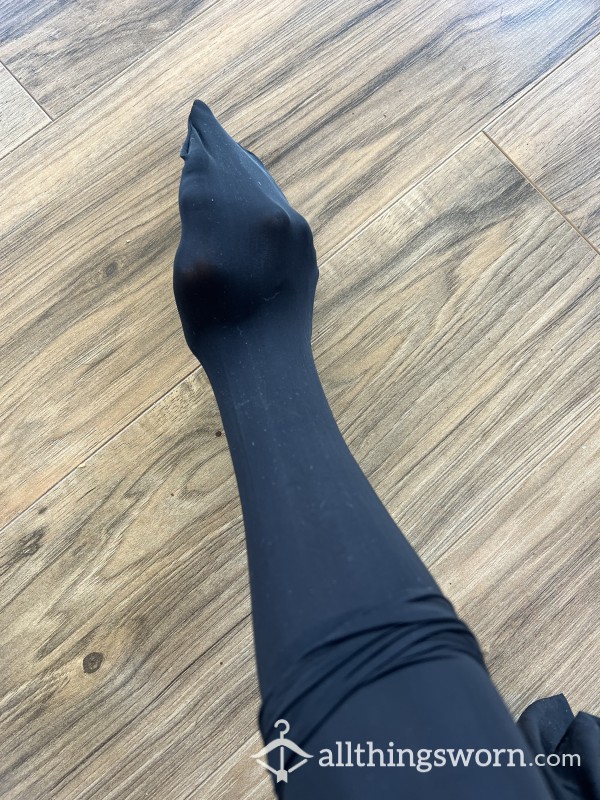 Silky Smooth High Gloss Black Pantyhose Tights