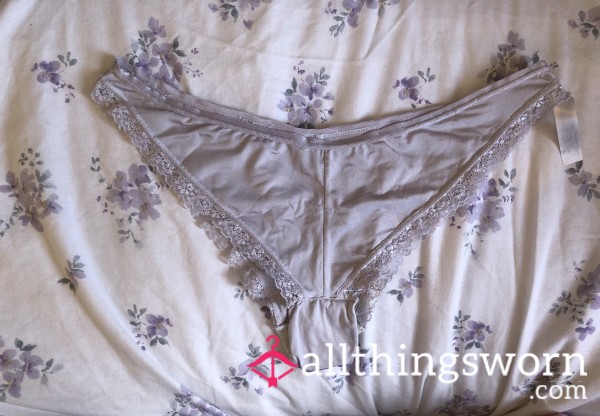 Silky Well-worn Panties With Lace!