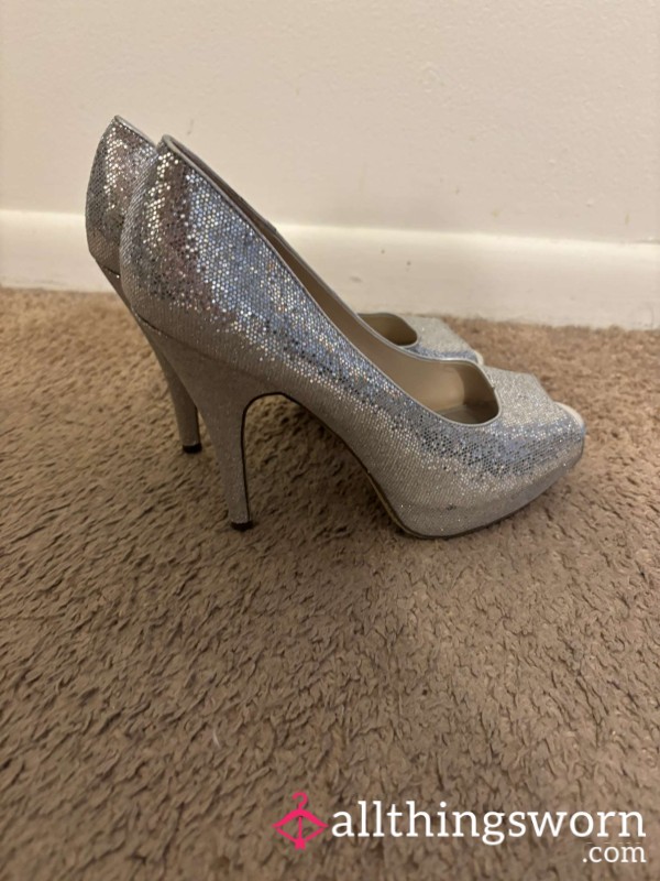 Silver Sparkle Heels