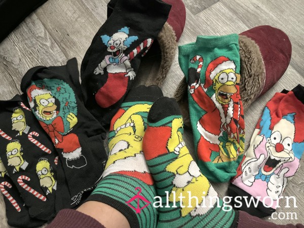 Simpsons Holiday Socks/Size 10 Feet