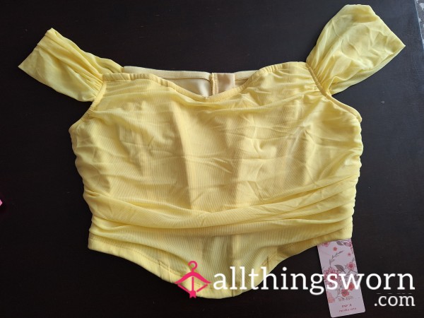 ♤SOLD♤ Yellow Crop Corset