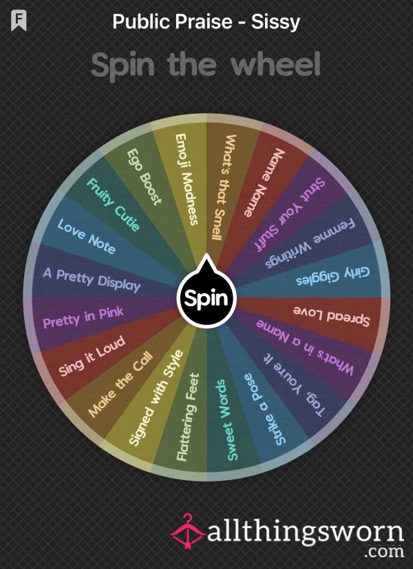 Spin The Wheel - In Public Sissy Edition