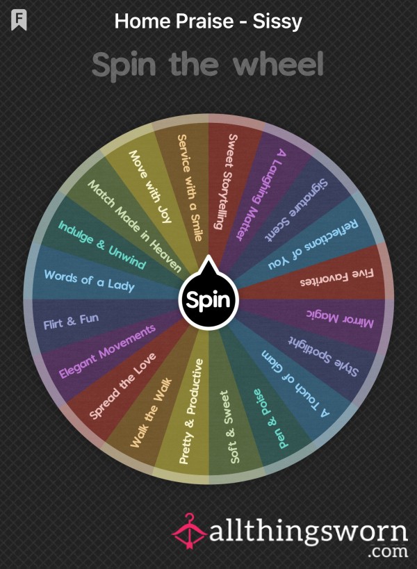 Spin The Wheel! At Home Sissy Edition