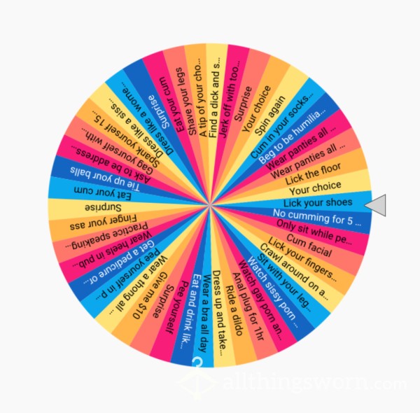 💦Sissy Wheel💦😈 Humiliation Wheel💦