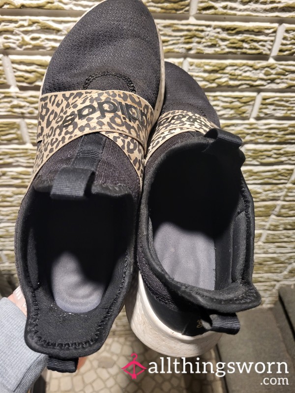 **Currently Wearing To The Gym**Old Stinky Size 10 Cheetah Adidas Sneakers - 2 Saves