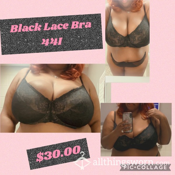 Size 44I Well Worn Black Lace Bra