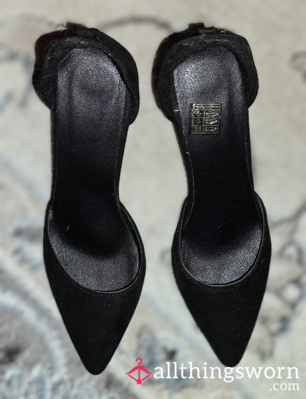 Size 5 Black Velvet Shoes, 3in. Heel