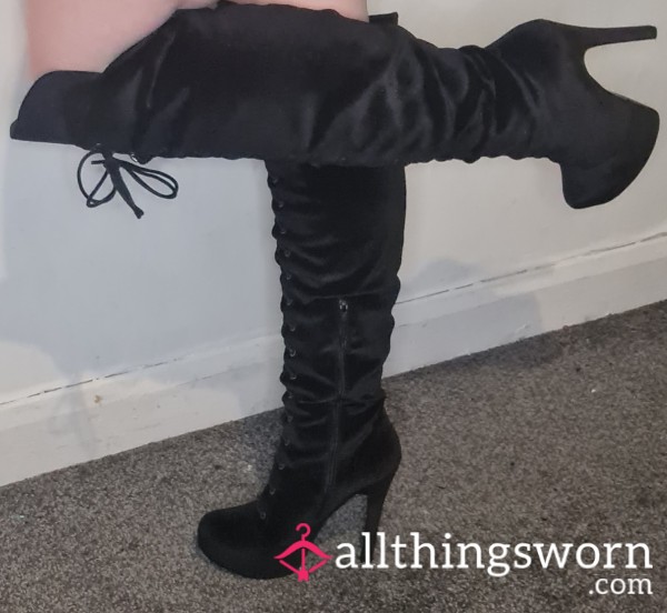 Size 5 GODDESS Used S**y Thigh High Heels 👠