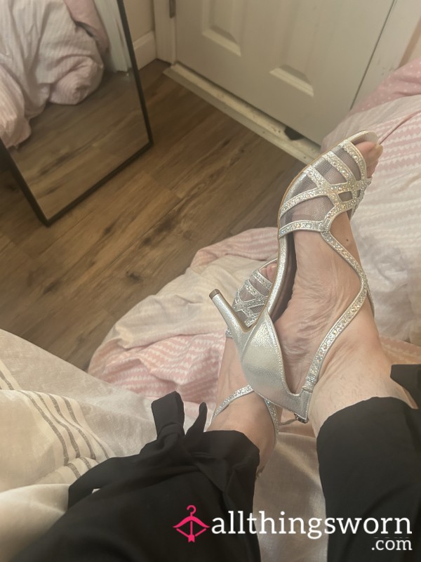 Size 9 1/2 Heels Silver