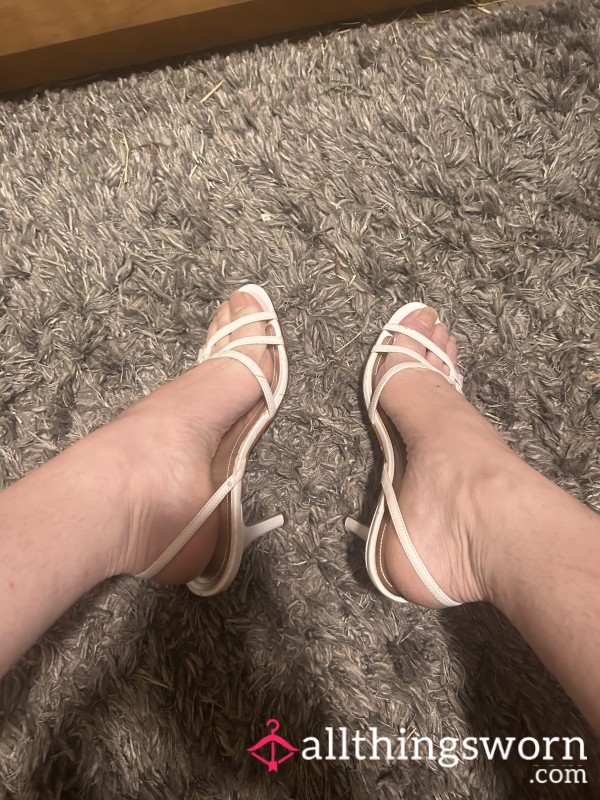 Size 9 1/2 White Goddess Heels