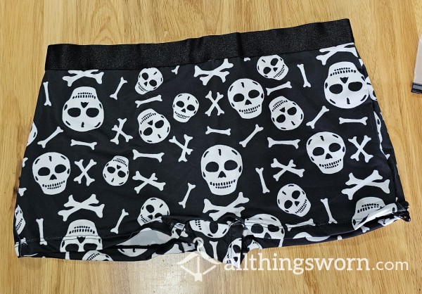 Skull Print Boy Shorts