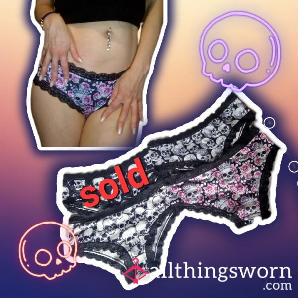 Skull Print Gothic Panties