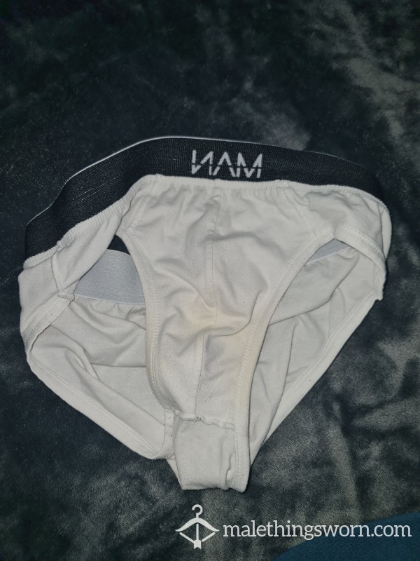 Skunked/dribbled 3 Days Worn White Briefs