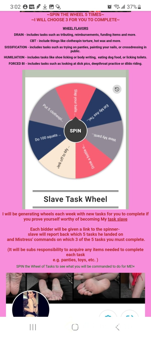 Slave Task Spinner Wheel