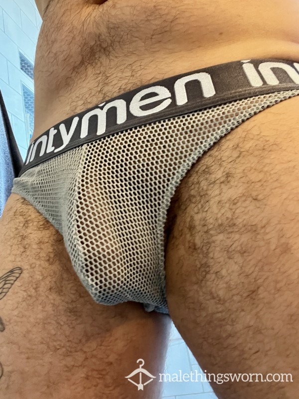 Sl*tty Gray Mesh Briefs