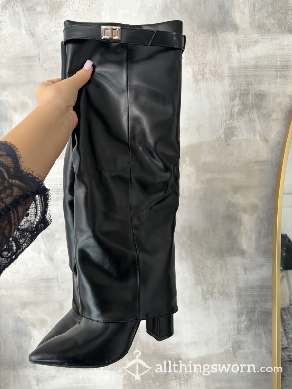 Sl*tty Thigh High Leather Boots