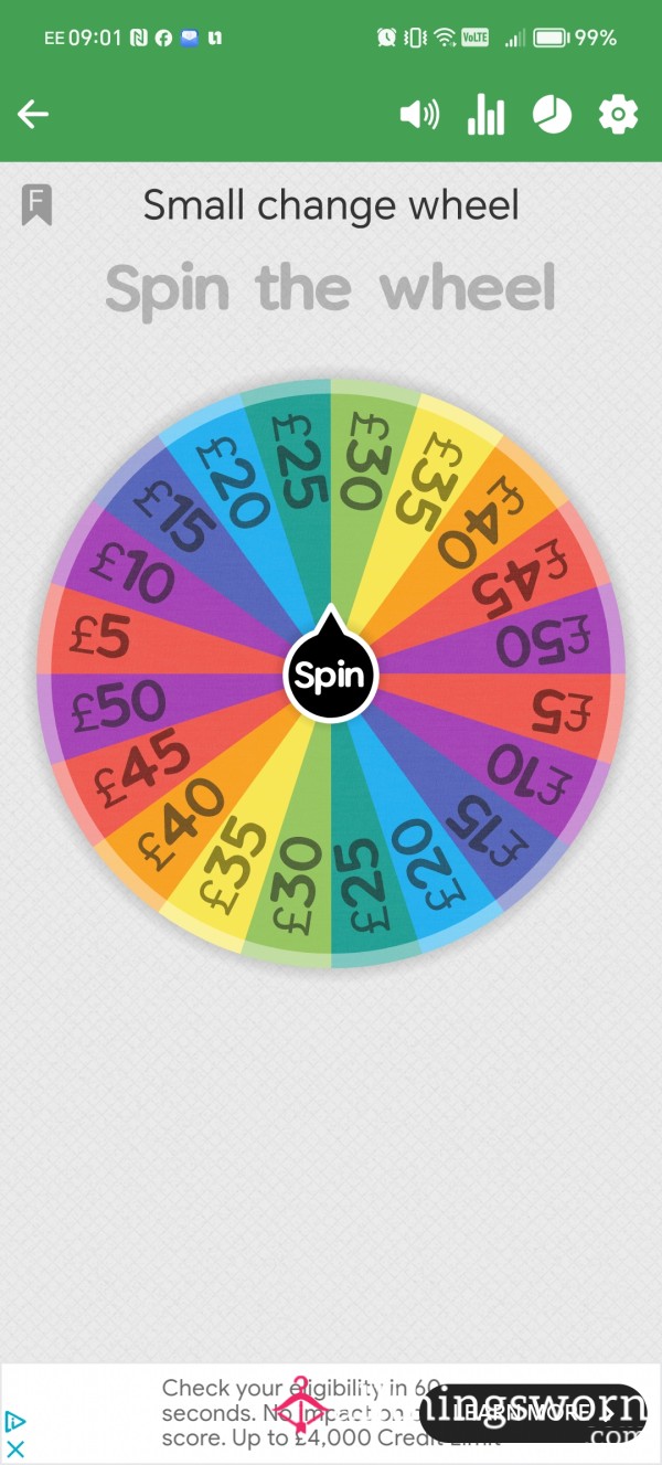 💰💸Small Change Spin The Wheel Game💸💰