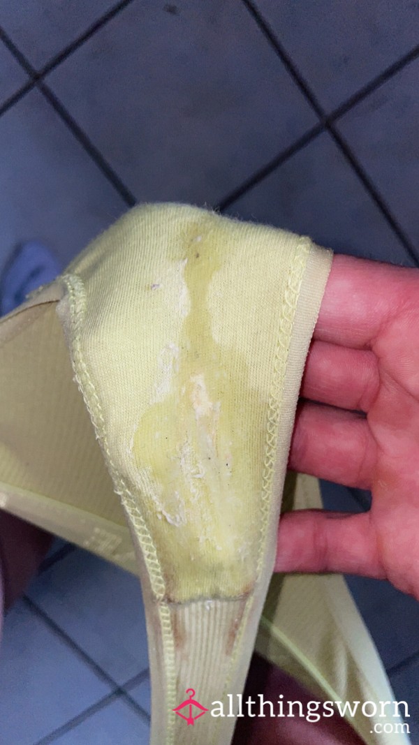 Small Creamy Yellow Cotton Thong