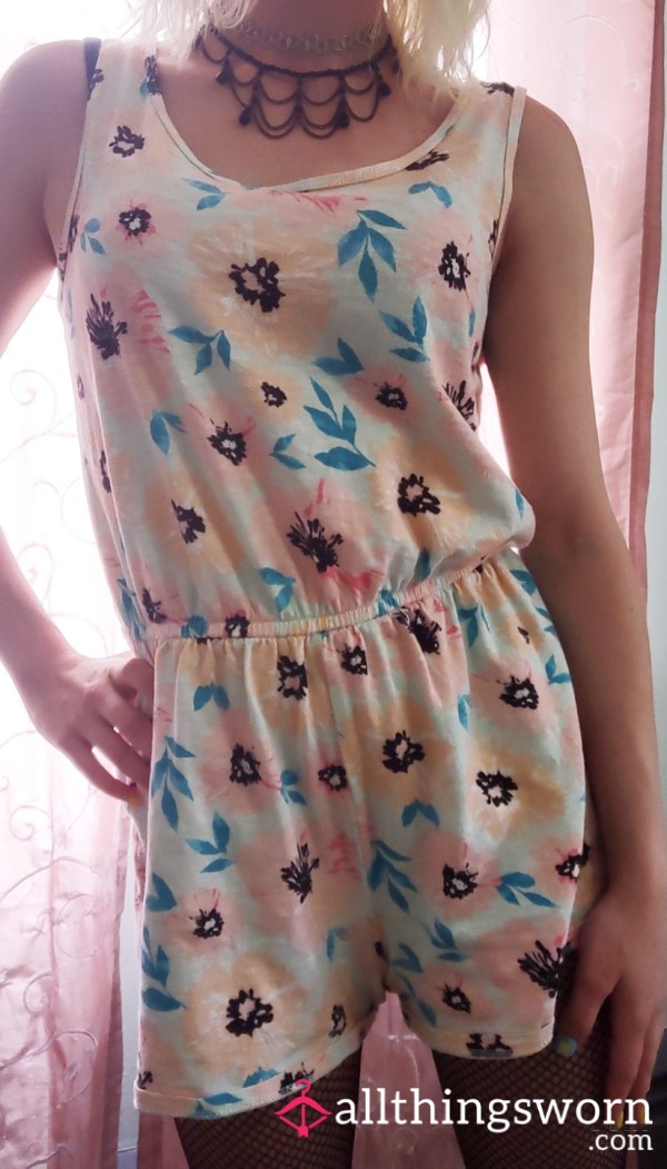 Small Flor*l Romper Well Worn And Used*