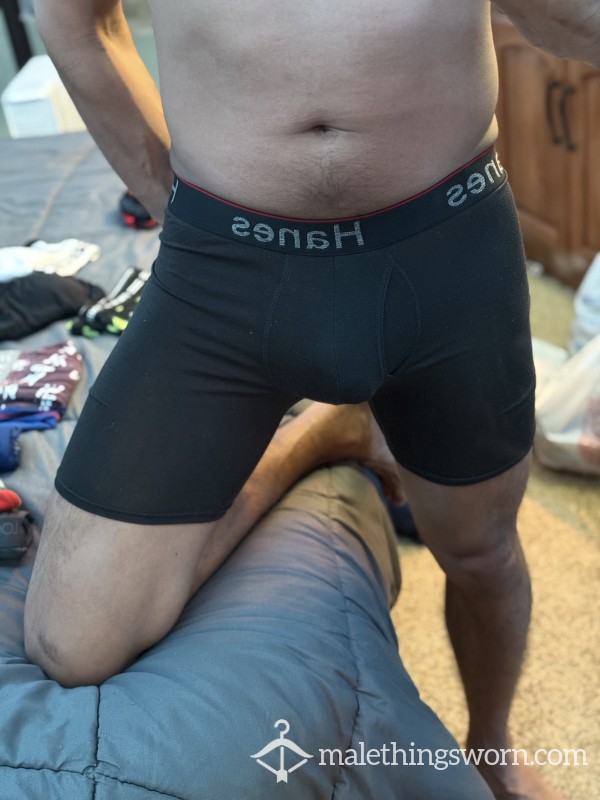 Small Hanes Boxer Briefs Black