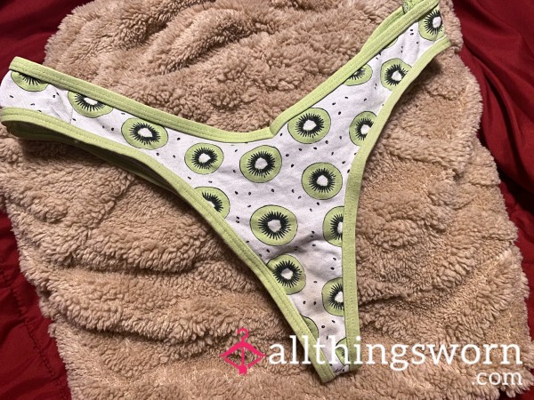 Small Kiwi Print Cotton Blend Thong