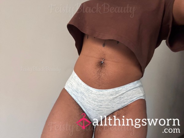 Small Light Blue Cotton Brief Panties (Hairy, Hairy Bush, Hairy A**, Hairy Pu**y, Custom Wear, Wild Bush, Strong Scent, Add Ons, Masturbation, Sweaty, No Shower)