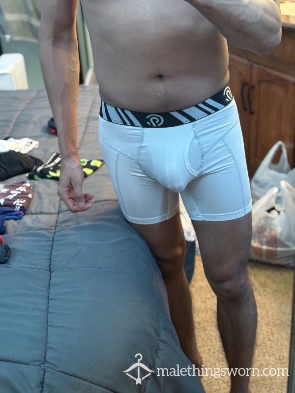 Small White Champion Boxer Briefs