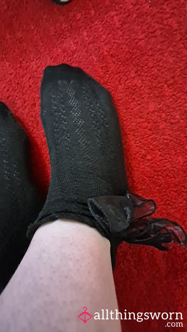 Smelly Lacy Black Socks With 🎀