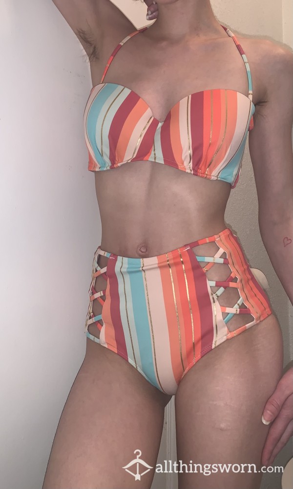 CUTE Retro Striped Bikini