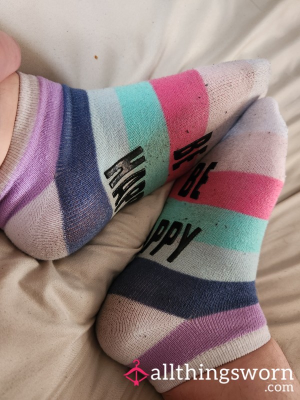 Smelly Socks Worn For 48 Hours 🥵 Well Worn Be Happy Colorful Socks