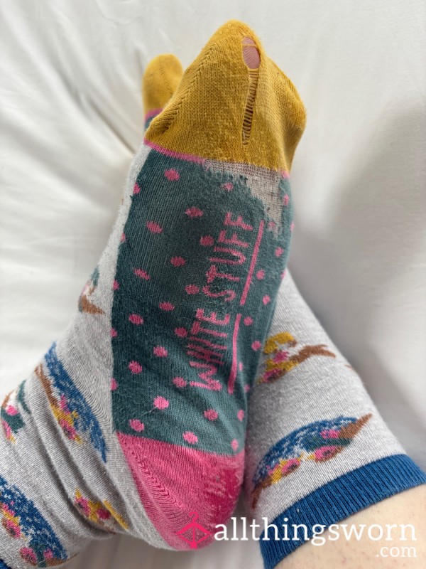 Smelly, Sweaty, Dirty Patterned Socks With Holes - 24h Wear