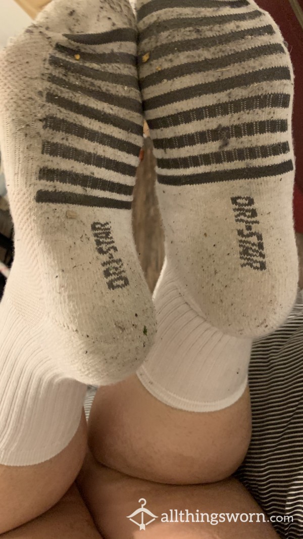 Smelly Sweaty White Used Crew Socks