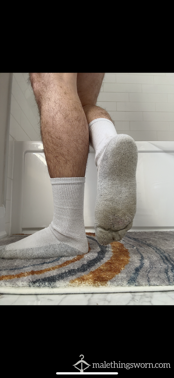 Smelly Used White Gym Socks