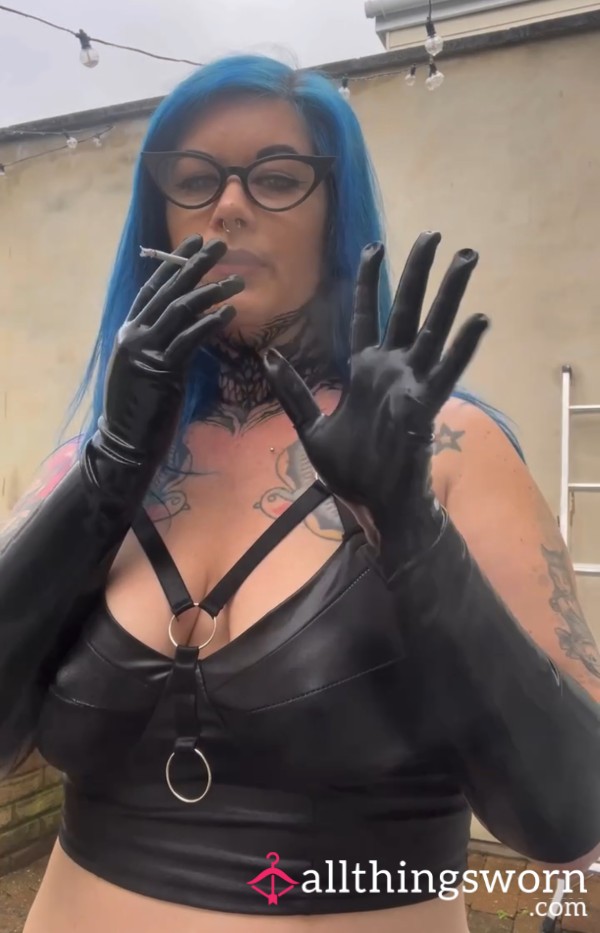 Smoking In Latex Gloves