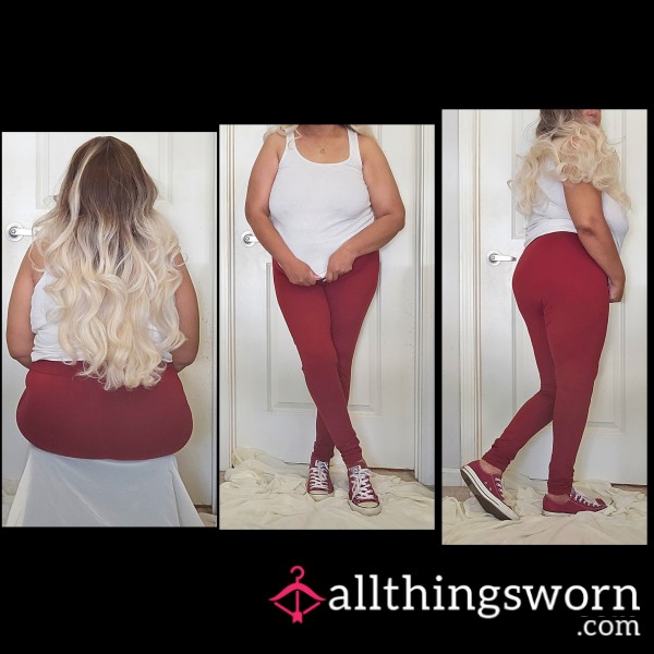 Maroon Cla**ic Leggings Sweatpants