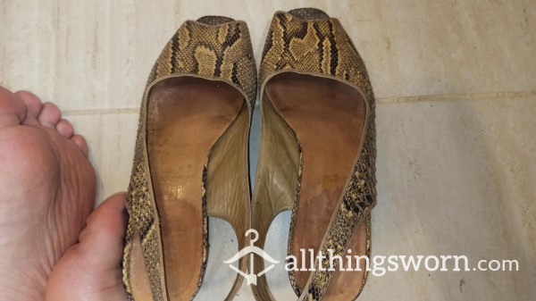 Snake Low Heels, Well Worn, Small / Petite Size 35 EU