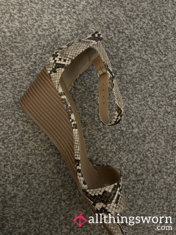 Snakeskin Wedged Heels