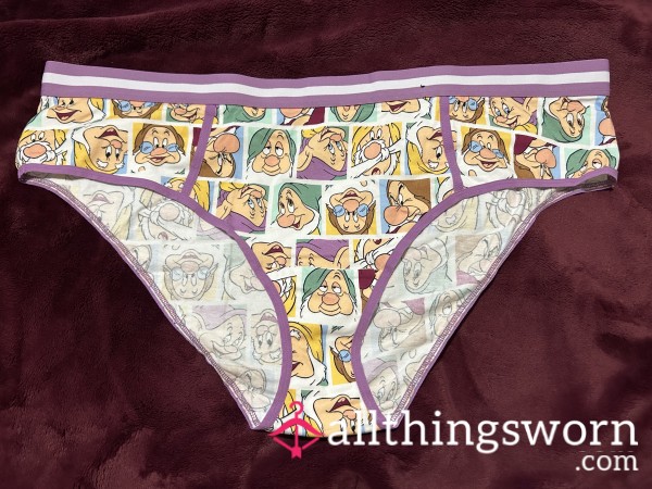 ~SNOW WHITE & THE 7 DWARFS PRINTED COTTON HIPSTER PANTY~