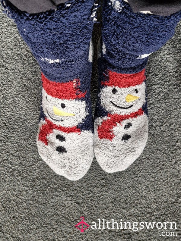 Snowman Christmas Fluffy Socks