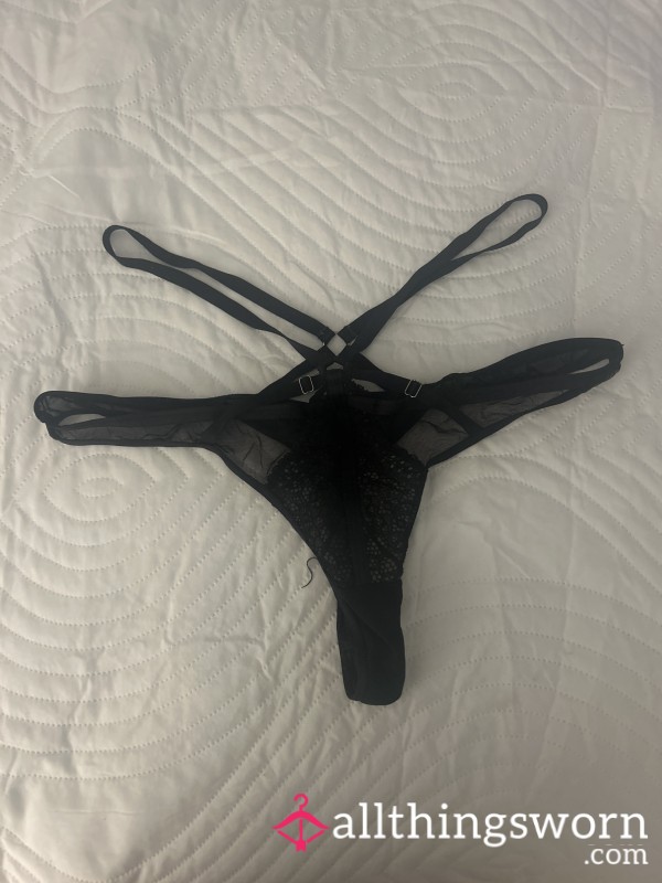 Soaking Wet Black Ann Summers Thongs