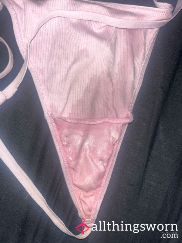 Soaking Wet Pink Thong Been Wearing For 2 Days!