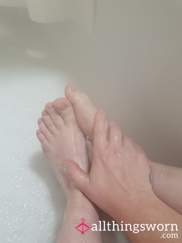 Soapy Feet Washing In The Shower (1 Min)